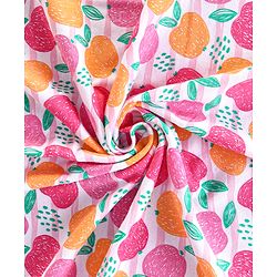 Babyhug Terry Knit Hooded Towel With Fruits Print L 75 x B 75 cm - Orange