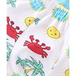 Babyhug 100% Cotton Above Knee Length Trunk With Striped & Crab Print Pack Of 3 - Red White & Blue