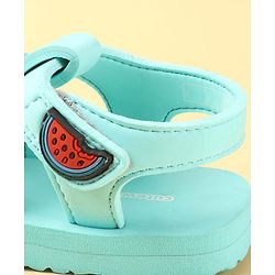 Cute Walk by Babyhug  Sandals with Velcro Closure & Watermelon  Applique - Light Blue
