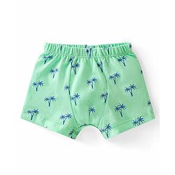 Babyhug 100% Cotton Knit Trunk Stripes & Palm Tree Print Pack of 3 - Blue Green & Peach
