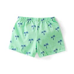 Babyhug 100% Cotton Knit Trunk Stripes & Palm Tree Print Pack of 3 - Blue Green & Peach