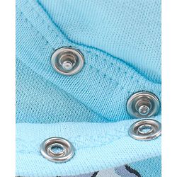 Babyhug 100% Cotton Knit Half Sleeves Onesies Striped & Animal Print Pack of 3 - Blue Yellow & Grey