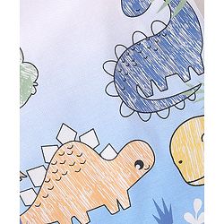 Babyhug 100% Cotton Knit Half Sleeves Romper Dino Print - White