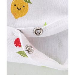 Babyhug 100% Cotton Knit Half Sleeves Onesie Fruit Print - Yellow