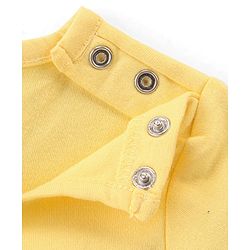 Babyhug 100% Cotton Knit Half Sleeves Onesie Fruit Print - Yellow