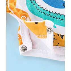 Babyhug 100% Cotton Knit Half Sleeves Romper Striped & Animal Print Pack of 2 - Multicolor