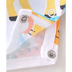 Babyhug 100% Cotton Knit Half Sleeves Romper Animal Print - Multicolor