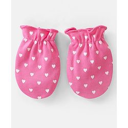 Babyhug 100% Cotton Mittens Heart & Strawberry Print Pack of 3 - Multicolour
