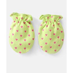 Babyhug 100% Cotton Mittens Heart & Strawberry Print Pack of 3 - Multicolour