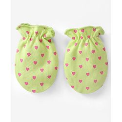 Babyhug 100% Cotton Mittens Heart & Strawberry Print Pack of 3 - Multicolour