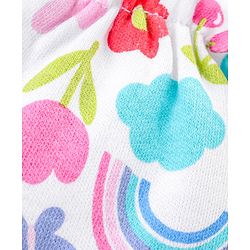 Babyhug 100% Cotton Knit Floral Print Mittens and Booties - Multicolor
