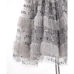 Babyhug Cap Sleeves Party Frock  with Sequinned Yoke & Bow Applique - Grey