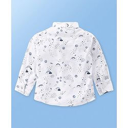 Babyhug Knit Full Sleeves Rainbow Print Party Shirt & Trousers with Cap Bow & Suspender - White & Black