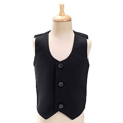 Babyhug Party Wear Full Sleeves Embellished Party Suit With Waistcoat & Bow - Black & White