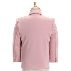 Babyhug Full Sleeves Solid Color 5 Piece Party Suit With Waistcoat & Bow -Pink
