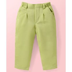 Babyhug Knit Half Sleeves Printed T-Shirt & Trouser With Waistcoat - Green
