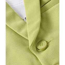 Babyhug Knit Half Sleeves Printed T-Shirt & Trouser With Waistcoat - Green