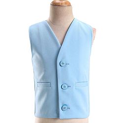 Babyhug Knitted Solid Colour Waistcoat Set With Full Sleeves Shirt- Sky Blue