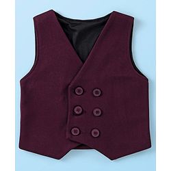 Babyhug Cotton Woven Full Sleeves   Party Suit  with Bow -  Maroon