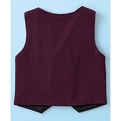 Babyhug Cotton Woven Full Sleeves   Party Suit  with Bow -  Maroon