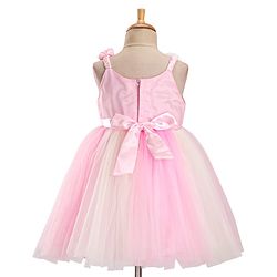 Babyhug Sleeveless Party Frock with Floral Corsage - Pink