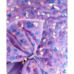 Babyhug Cap Sleeves Party Wear Gown With Lace Detail & Sequin Detailing - Lavender