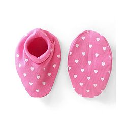 Babyhug 100% Cotton Mittens & Booties Heart Print - Pink