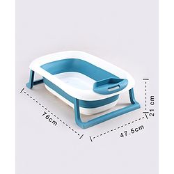 Babyhug Foldable Baby Bath Tub with Soap Space - Blue