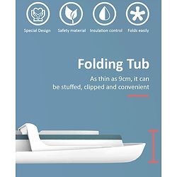 Babyhug Foldable Baby Bath Tub with Soap Space - Blue