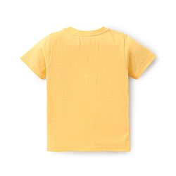Babyhug Cotton Knit Half Sleeves Fish Printed Night Suit - Yellow & Blue
