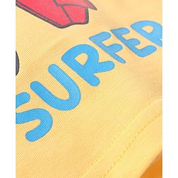 Babyhug Cotton Knit Half Sleeves Fish Printed Night Suit - Yellow & Blue