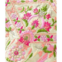 Babyhug Sleeveless Embroidered Choli with Floral Print Lehenga and Dupatta Set - Lime Green