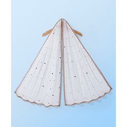 Babyhug Sleeveless Printed Choli Lehenga Set with Dupatta Embroidery Detailing - White