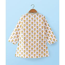 Babyhug Cotton Full Sleeves Hot Air Balloon Printed Kurta & Dhoti Set - White