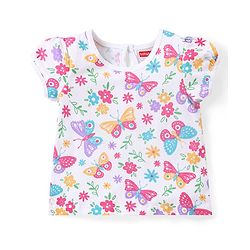 Babyhug Cotton Knit Half Sleeves Top with Polka Dot Print Pack of 3 - Multicolor