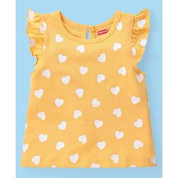 Babyhug Cotton Knit Frill Sleeves Top with Polka Dot Graphics Pack of 3 - Multicolour
