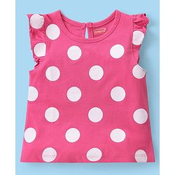 Babyhug Cotton Knit Frill Sleeves Top with Polka Dot Graphics Pack of 3 - Multicolour