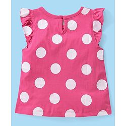 Babyhug Cotton Knit Frill Sleeves Top with Polka Dot Graphics Pack of 3 - Multicolour