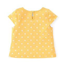 Babyhug Cotton Knit A-Line Cap Sleeves Tops With Polka Dots & Cupcake Graphics Pack of 3 - Pink & Yellow