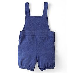 Babyhug Single Jersey Knit Dungarees & Half Sleeves  T-Shirt with Floral Print & Snail Embroidery - Multicolour