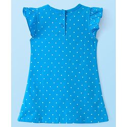 Babyhug Cotton Knit Frill Sleeve Nighty With Polka Dot Print & Rainbow Print Pack Of 2 - Multicolor