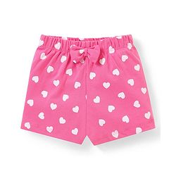 Babyhug Single Jersey Knit Half Sleeves Night Suit with Text & Heart Print - Green & Pink