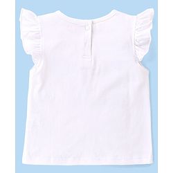 Babyhug Single Jersey Knit Half Sleeves Nightsuit with Text & Star Print - White & Orange