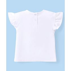 Babyhug Cotton Knit Frill Sleeves Heart Applique Top & Striped Skirt Set - Multicolor