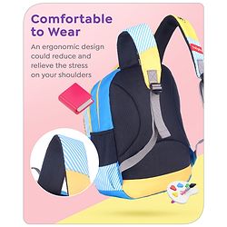 Babyhug Disney Mickey & Friends School Backpack|2 Main Compartments,1 Front Pockets, 2 side Bottle Pockets|Water Resistant|Long lasting and Durable Zippers | Comfortable back cushioning | For School, Travel and Outdoors|Blue- 15 inches