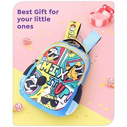 Babyhug Disney Mickey Mouse School Backpack|2 Main Compartments, 2 Front Pockets, 2 side Bottle Pockets|Water Resistant|Long lasting and Durable Zippers | Comfortable back cushioning | For School, Travel and Outdoors|Blue- 15.8 inches