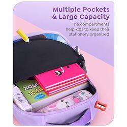 Babyhug Disney Frozen Elsa School Backpack|2 Main Compartments, 1 Front Pocket, 2 side Bottle Pockets|Water Resistant|Long lasting and Durable Zippers | Comfortable back cushioning | For School, Travel and Outdoors|Blue- 15 inches