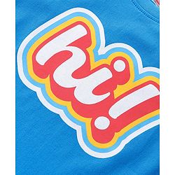 Babyhug Cotton Sleeveless T-Shirt With Hi Print - Blue