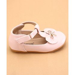 Cute Walk by Babyhug Ballerinas with Velcro Closure & Bow Applique- Pink