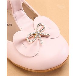 Cute Walk by Babyhug Ballerinas with Velcro Closure & Bow Applique- Pink